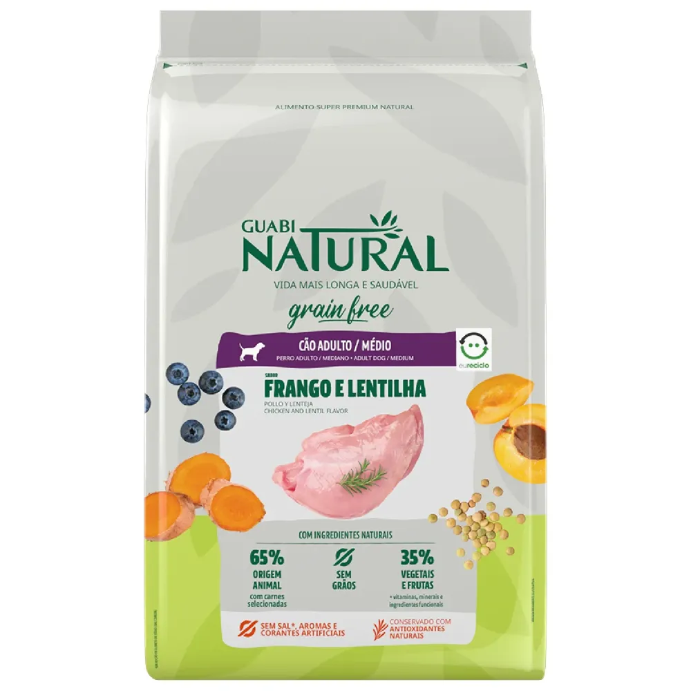 Ração Guabi Natural Grain Free Cães Adultos Raças Médias Frango e Lentilha — foto 6
