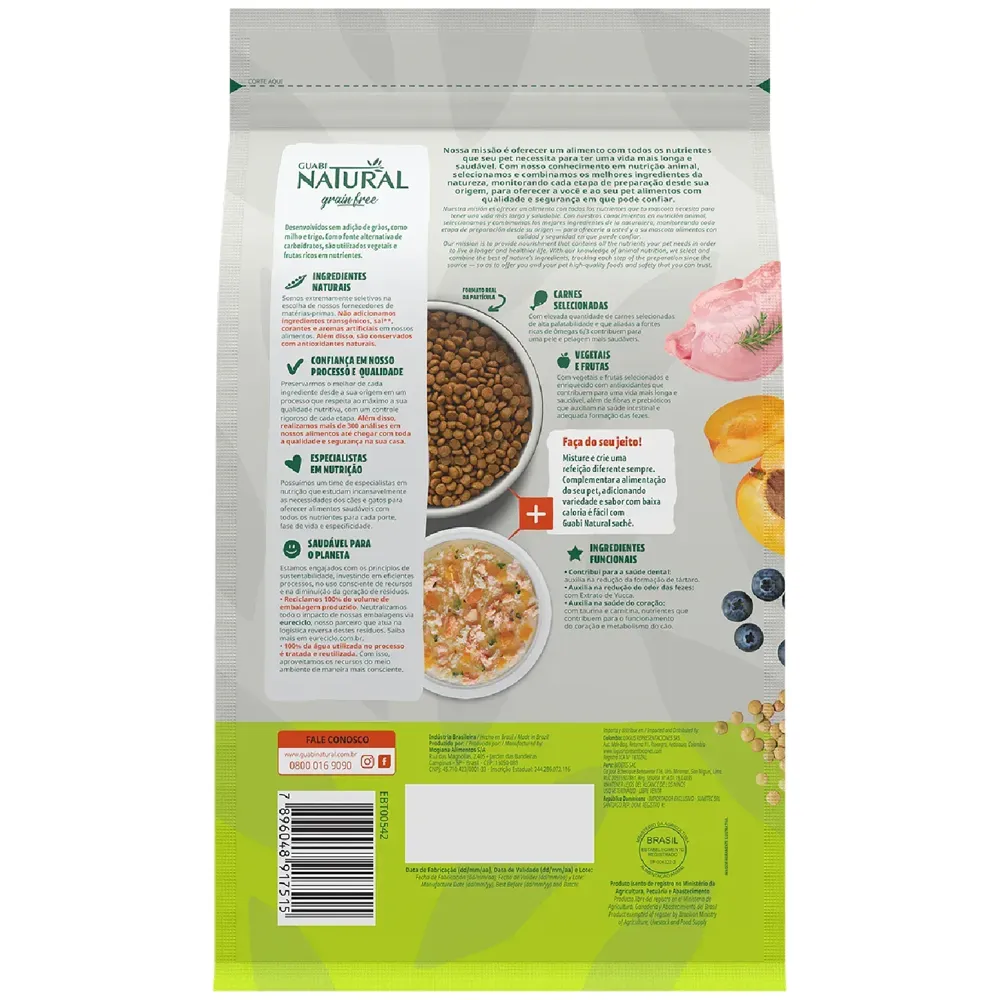 Ração Guabi Natural Grain Free Cães Adultos Raças Mini Pequeno Frango e Lentilha — foto 2