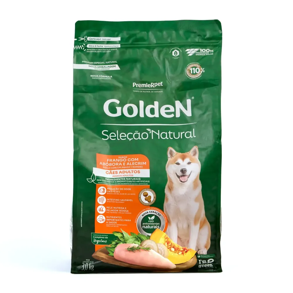 Ração Golden Seleção Natural Cães Adultos Frango, Abóbora e Alecrim — foto 2