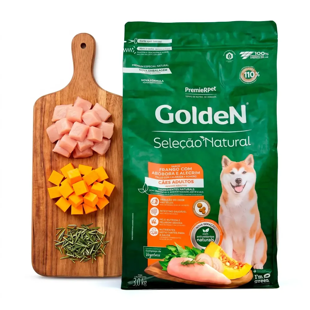Ração Golden Seleção Natural Cães Adultos Frango, Abóbora e Alecrim — foto 5