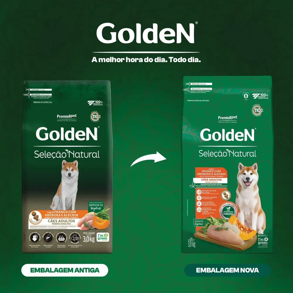 Ração Golden Seleção Natural Cães Adultos Frango, Abóbora e Alecrim — foto 6