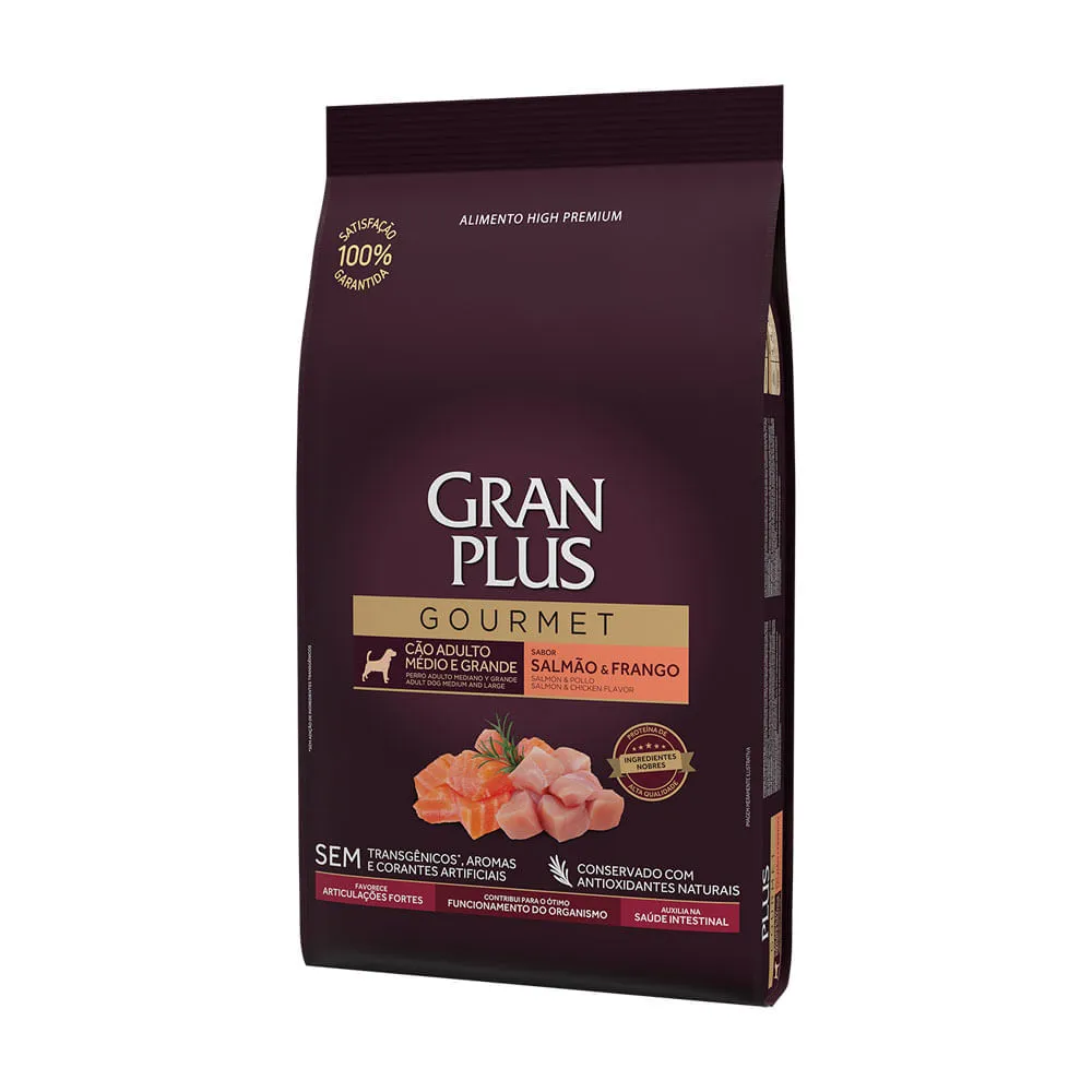 Ração GranPlus Gourmet Cães Adultos Médio e Grande Salmão e Frango — foto 2