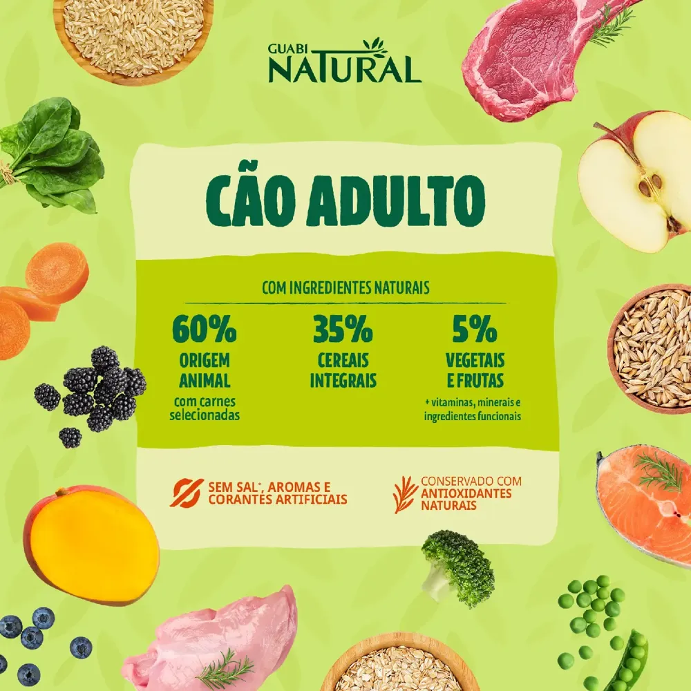 Ração Guabi Natural Cães Adultos Grandes Cordeiro e Aveia — foto 4