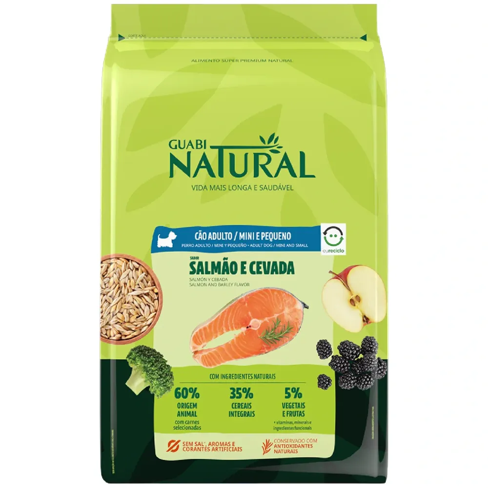 Ração Guabi Natural Cães Adultos Raças Mini e Pequenas Salmão e Cevada