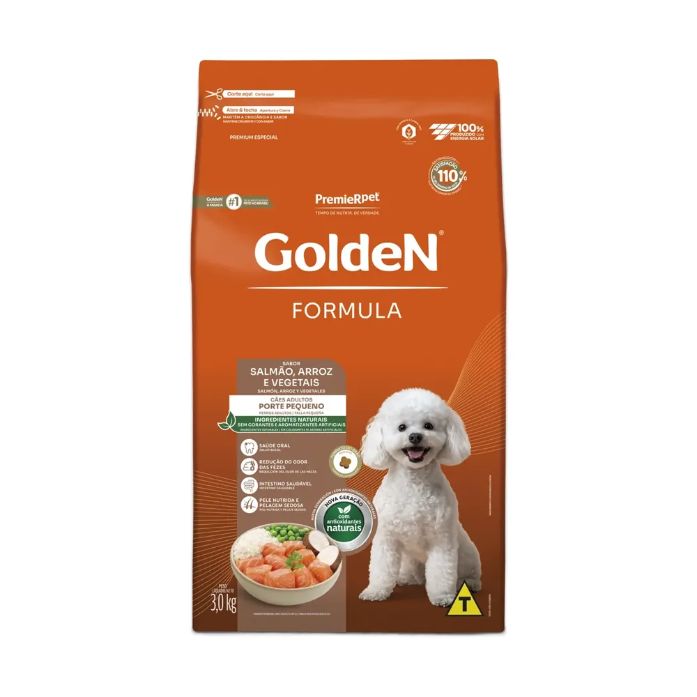 Ração Golden Fórmula Cães Adultos Raças Pequenas Salmão, Arroz e Vegetais — foto 3