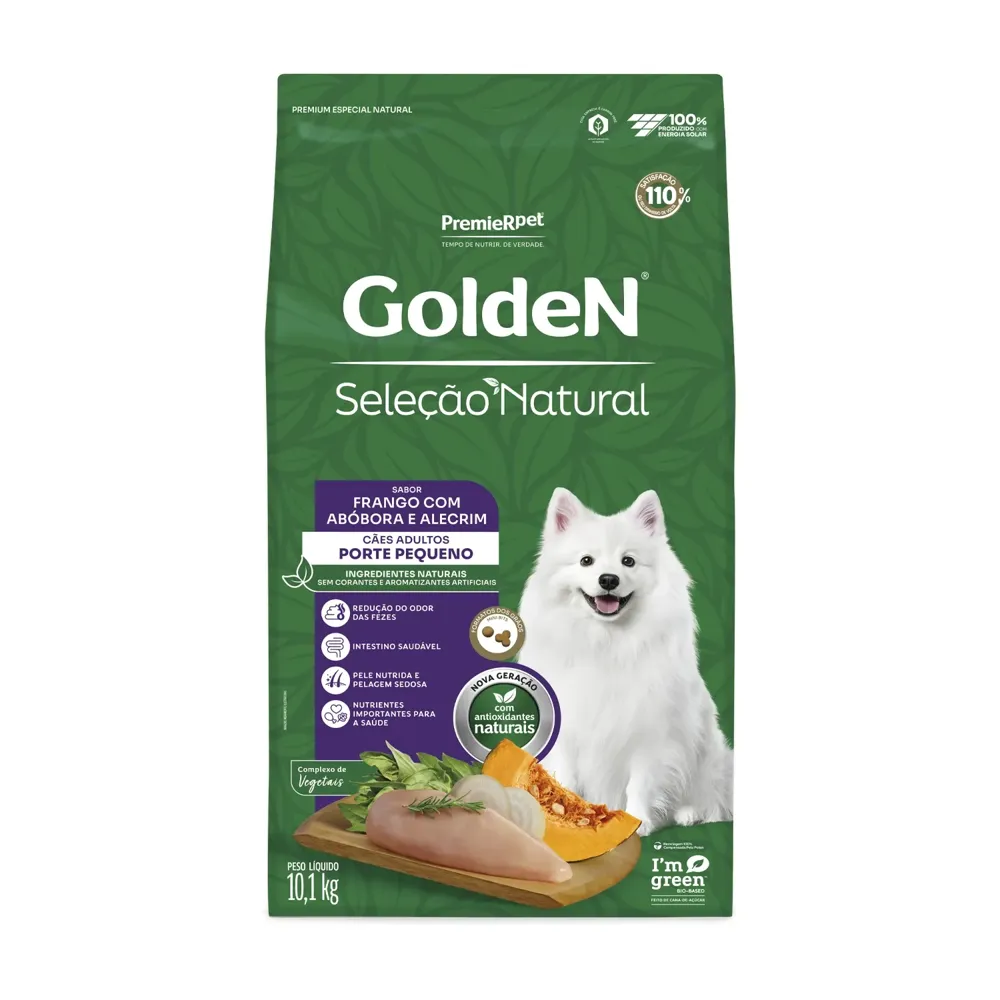 Ração Golden Seleção Natural Cães Adultos Raças Pequenas Frango e Abóbora — foto 3