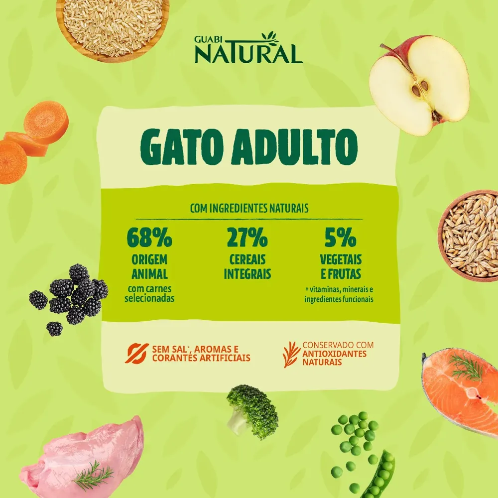 Ração Guabi Natural Gatos Adultos Frango e Arroz Integral — foto 5