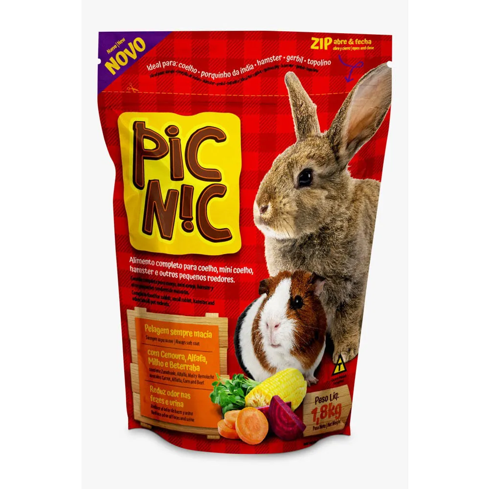 Ração para Hamster e Coelho Pic Nic Zootekna