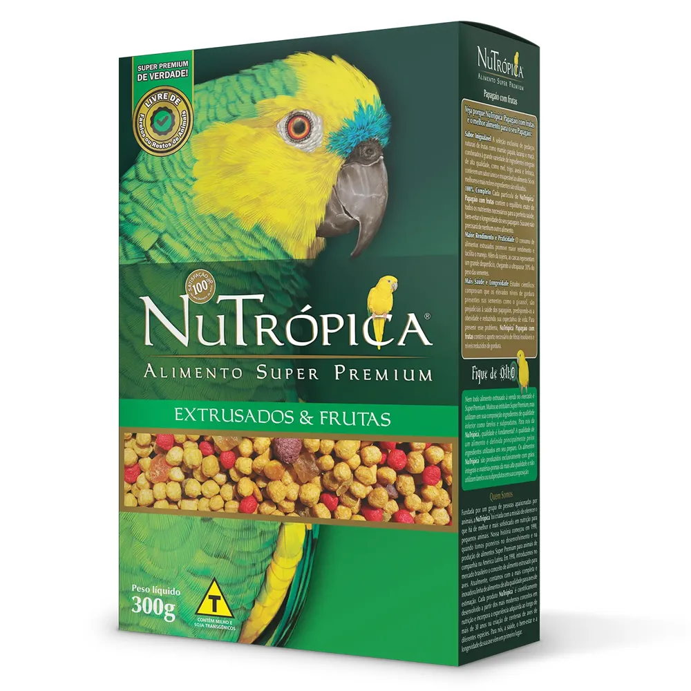 Ração Nutrópica para Papagaios com Frutas