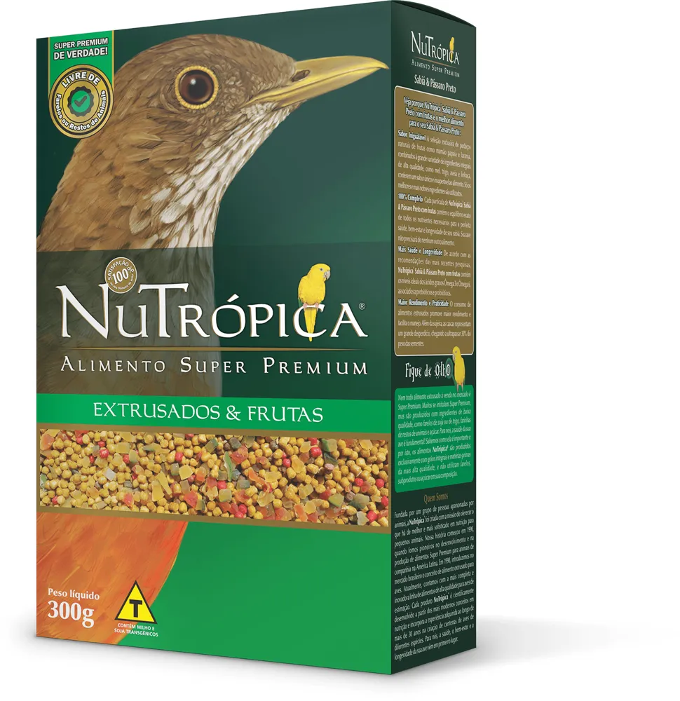 Ração Nutrópica para Sabiá e Pássaro Preto
