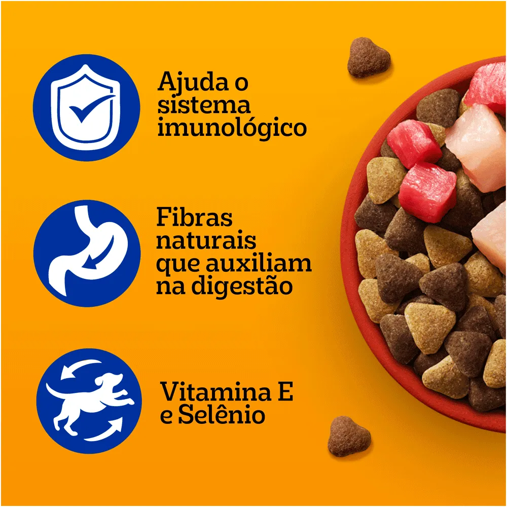 Ração Pedigree Cães Adultos Raças Médias e Grandes Carne, Frango e Cereais — foto 3