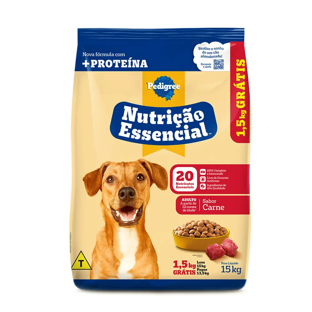 Ração Pedigree Nutri Essencial Cães Adultos Carne