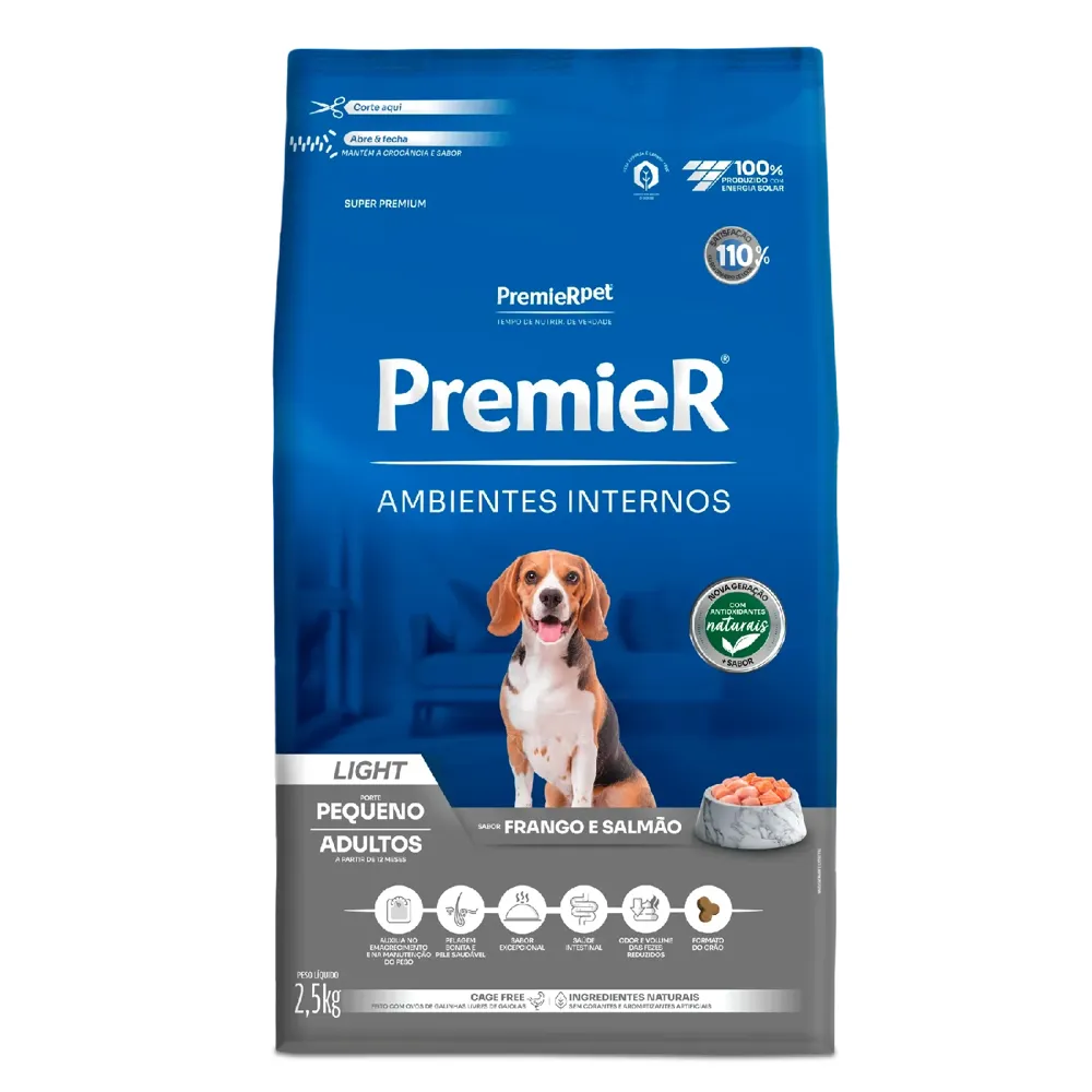 Ração Premier Ambientes Internos Light Cães Adultos Frango e Salmão — foto 4