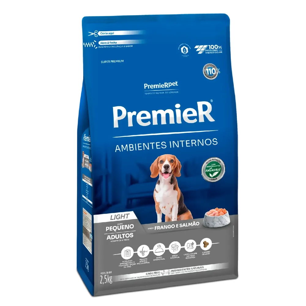 Ração Premier Ambientes Internos Light Cães Adultos Frango e Salmão — foto 5