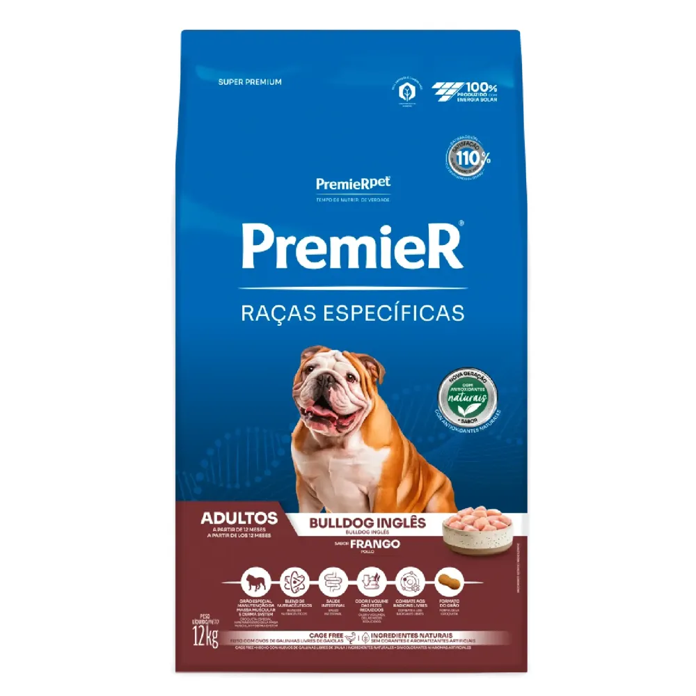 Ração Premier Raças Específicas Bulldog Inglês Adultos Frango