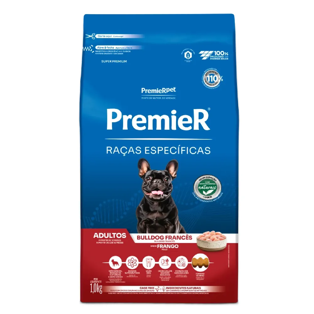 Ração Premier Raças Específicas Bulldog Francês Adultos Frango
