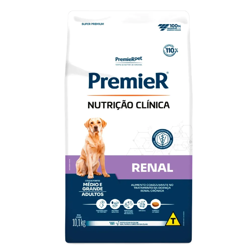Ração Premier Nutrição Clínica Renal Cães Adultos Porte Médio e Grande