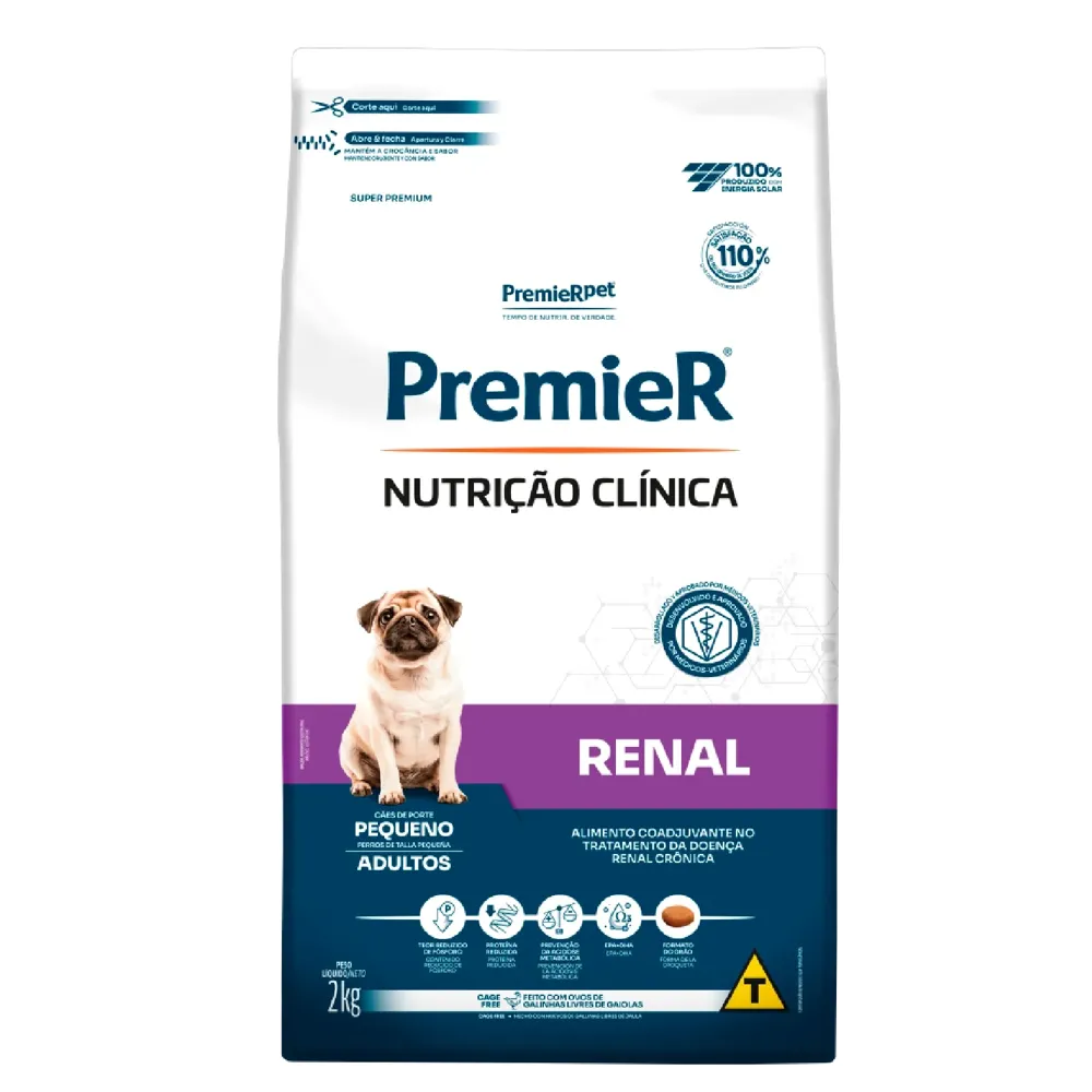 Ração Premier Nutrição Clínica Renal Cães Adultos Raças Pequenas