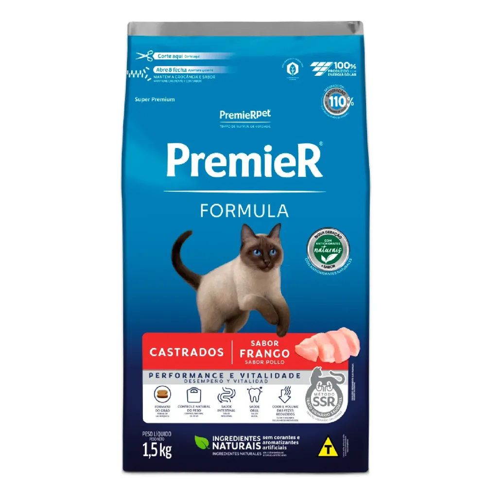 Ração Premier Formula Gatos Castrados Frango