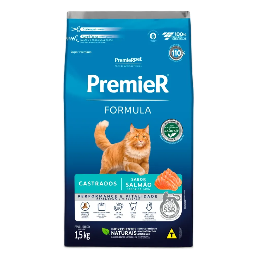 Ração Premier Formula Gatos Castrados Salmão
