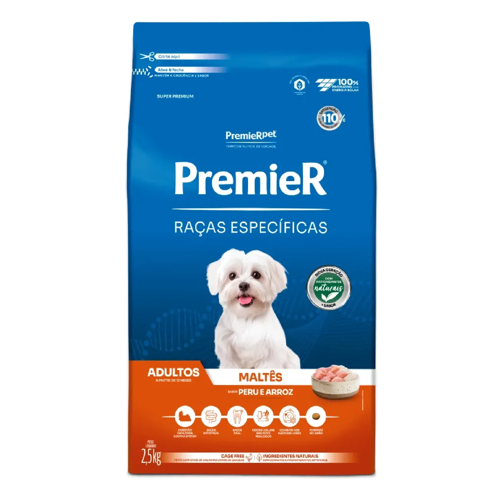 Ração Premier Raças Específicas Maltês Adultos Peru e Arroz — foto 4