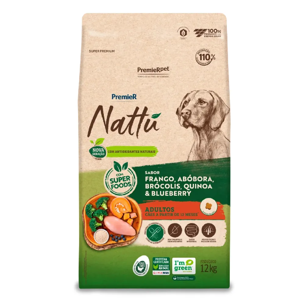 Ração Premier Nattu Cães Adultos Abóbora