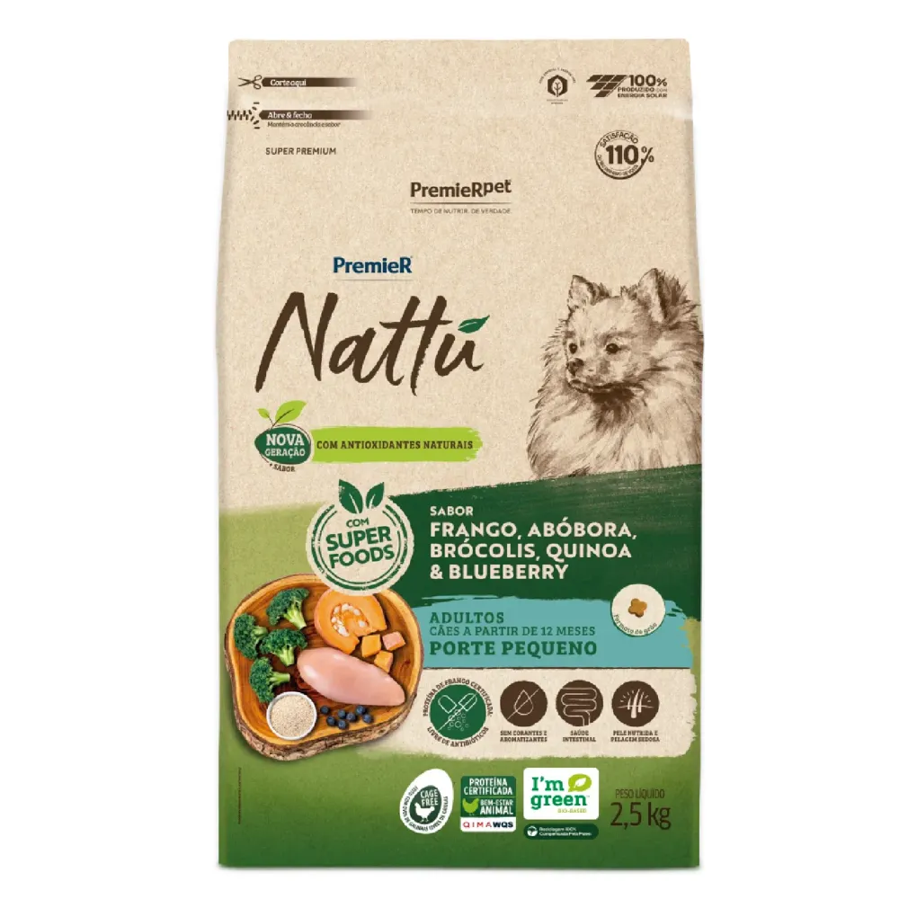 Ração Premier Nattu Cães Adultos Pequeno Porte Abóbora — foto 3