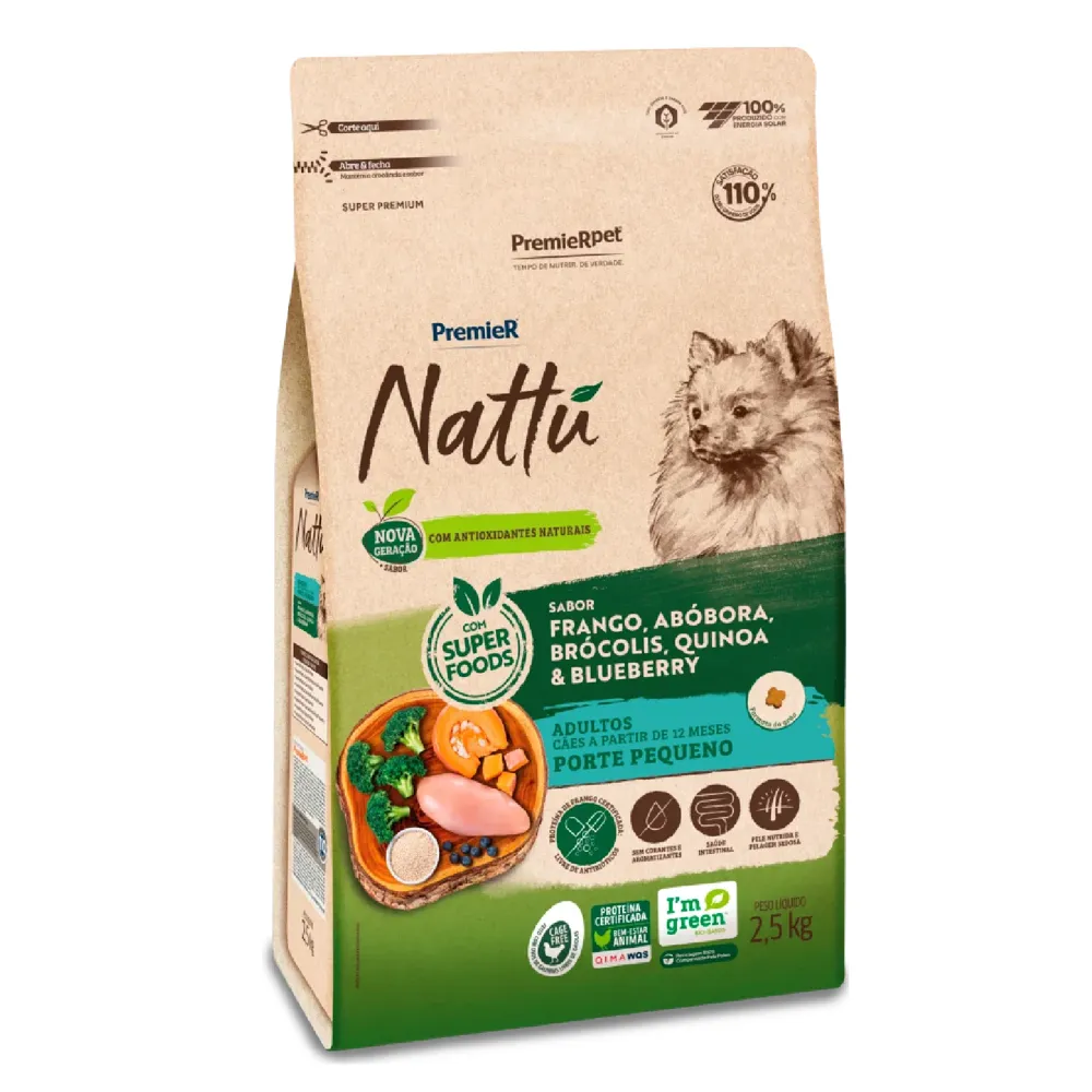 Ração Premier Nattu Cães Adultos Pequeno Porte Abóbora — foto 4