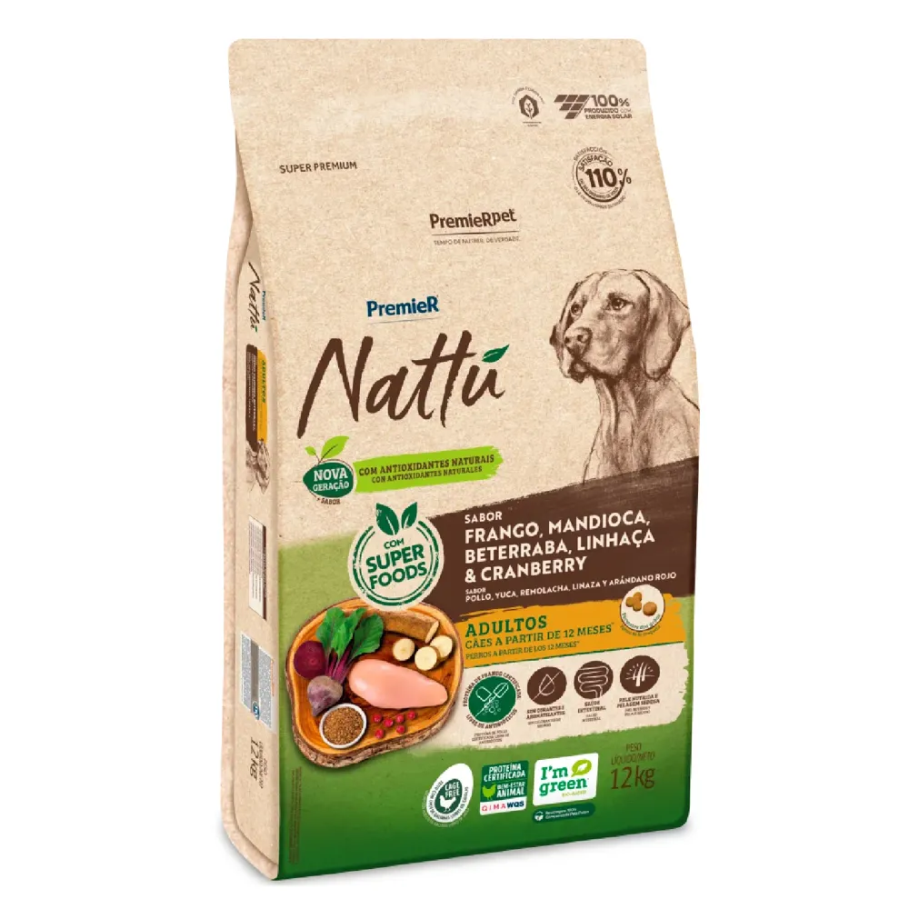 Ração Premier Nattu Cães Adultos Mandioca — foto 2