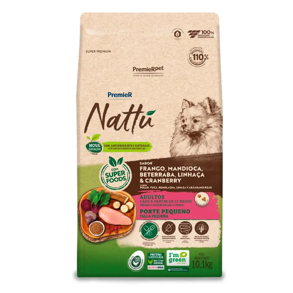 Ração Premier Nattu Cães Adultos Pequeno Porte Mandioca — foto 5