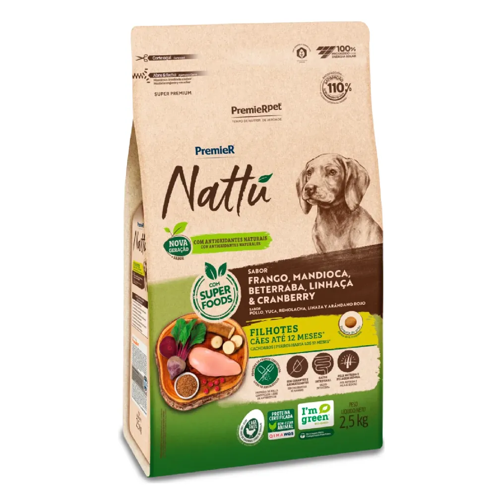 Ração Premier Nattu Cães Filhotes Mandioca — foto 2