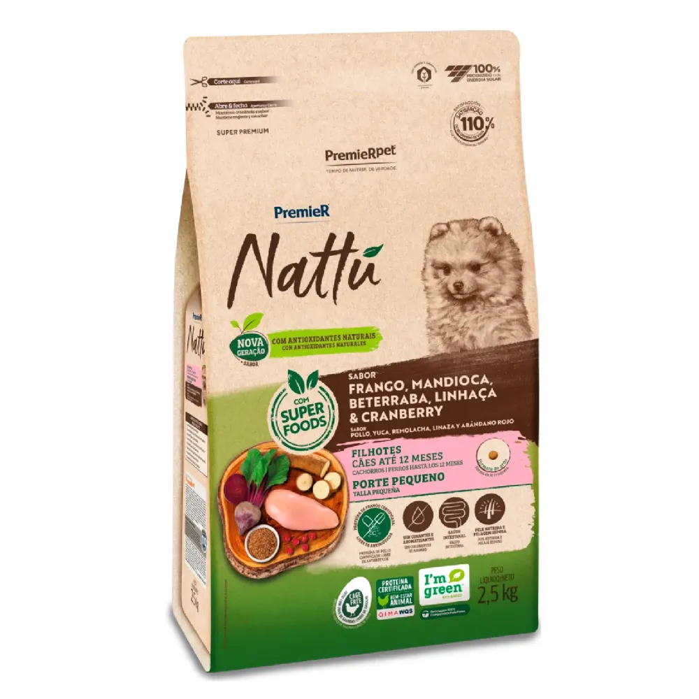 Ração Premier Nattu Cães Filhotes Pequeno Porte Mandioca — foto 4