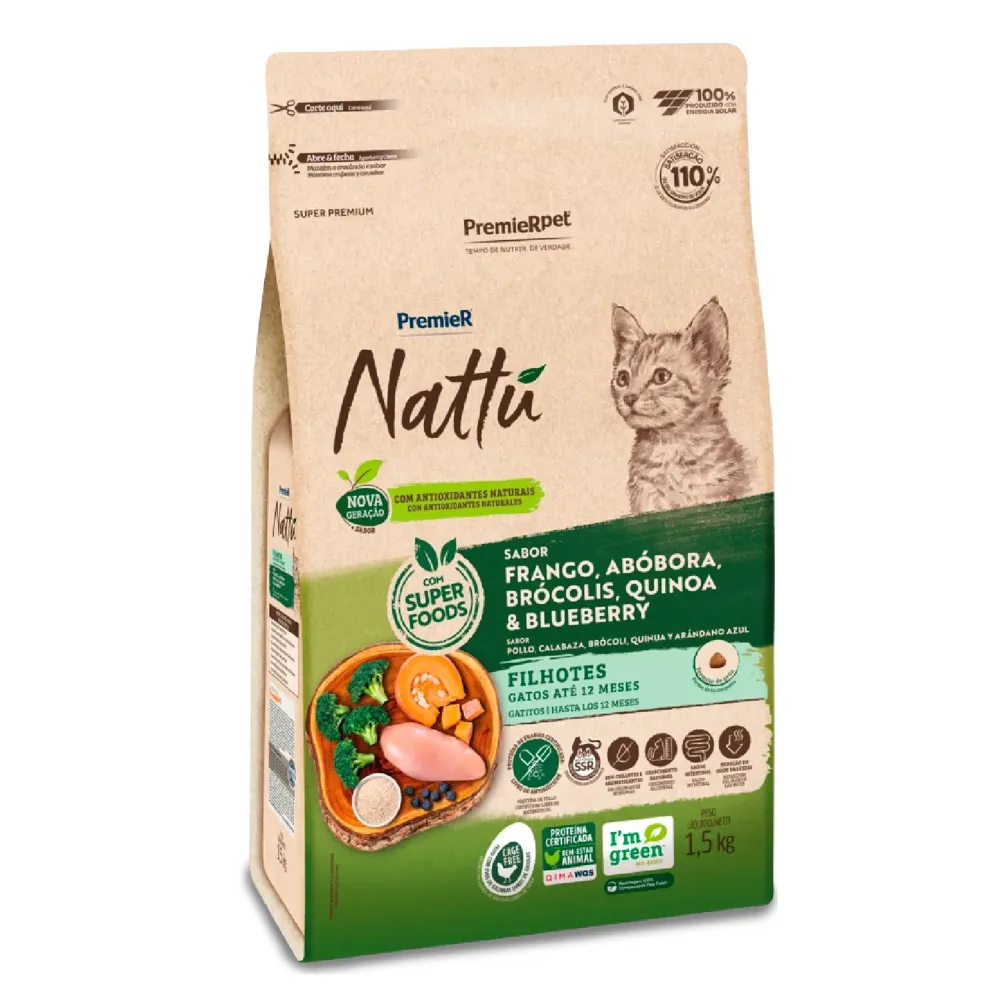 Ração Premier Nattu Gatos Filhotes Abóbora — foto 2