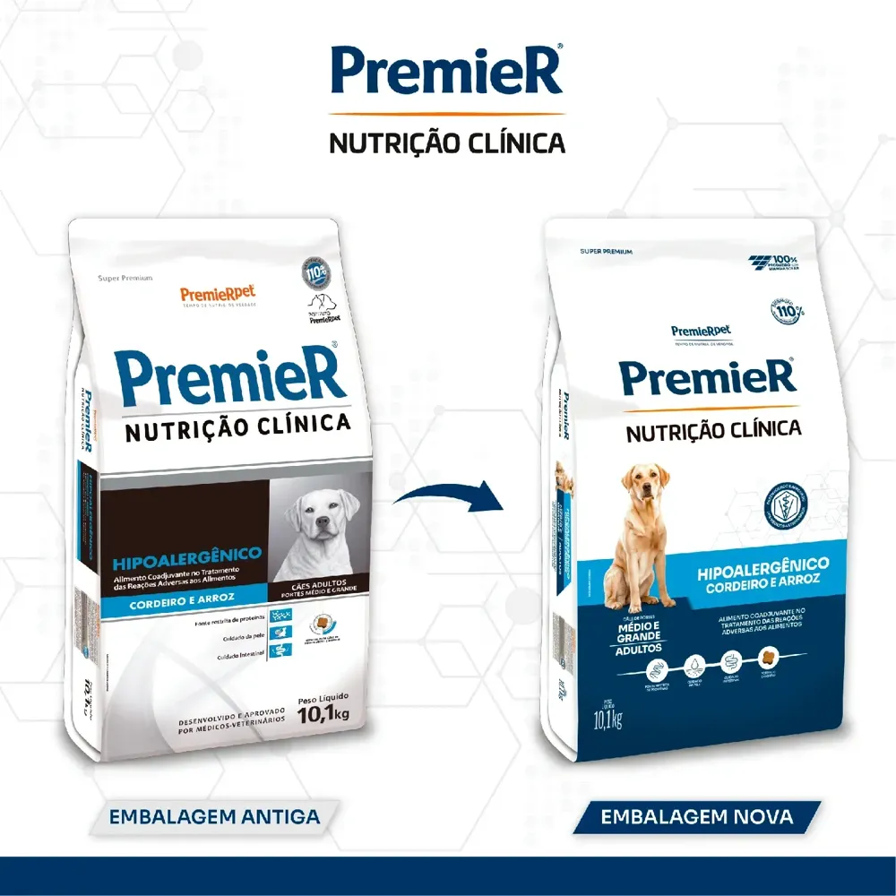 Ração Premier Nutrição Clínica Hipoalergênico Cães Médio e Grande Porte Cordeiro e Arroz — foto 3