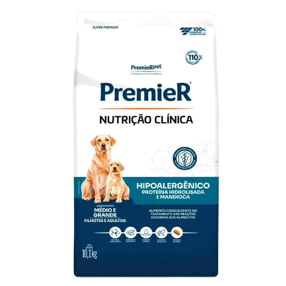 Ração Premier Nutrição Clínica Hipoalergênico Cães Médio e Grande Porte
