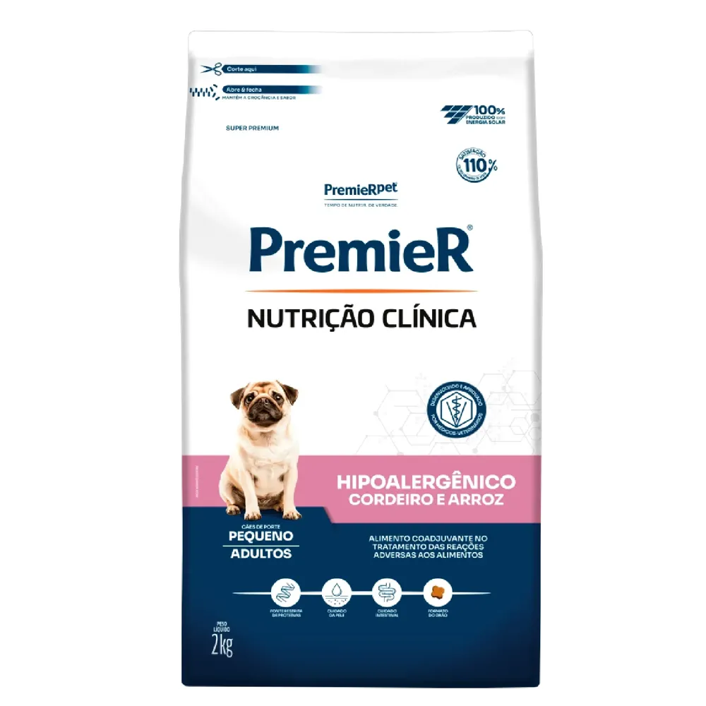 Ração Premier Nutrição Clínica Hipoalergênico Cães Pequeno Porte Cordeiro e Arroz