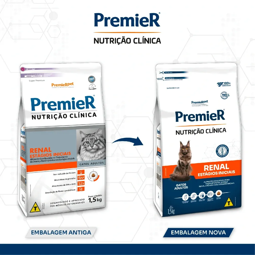 Ração Premier Nutrição Clínica Renal Estágios Iniciais Gatos Adultos — foto 3