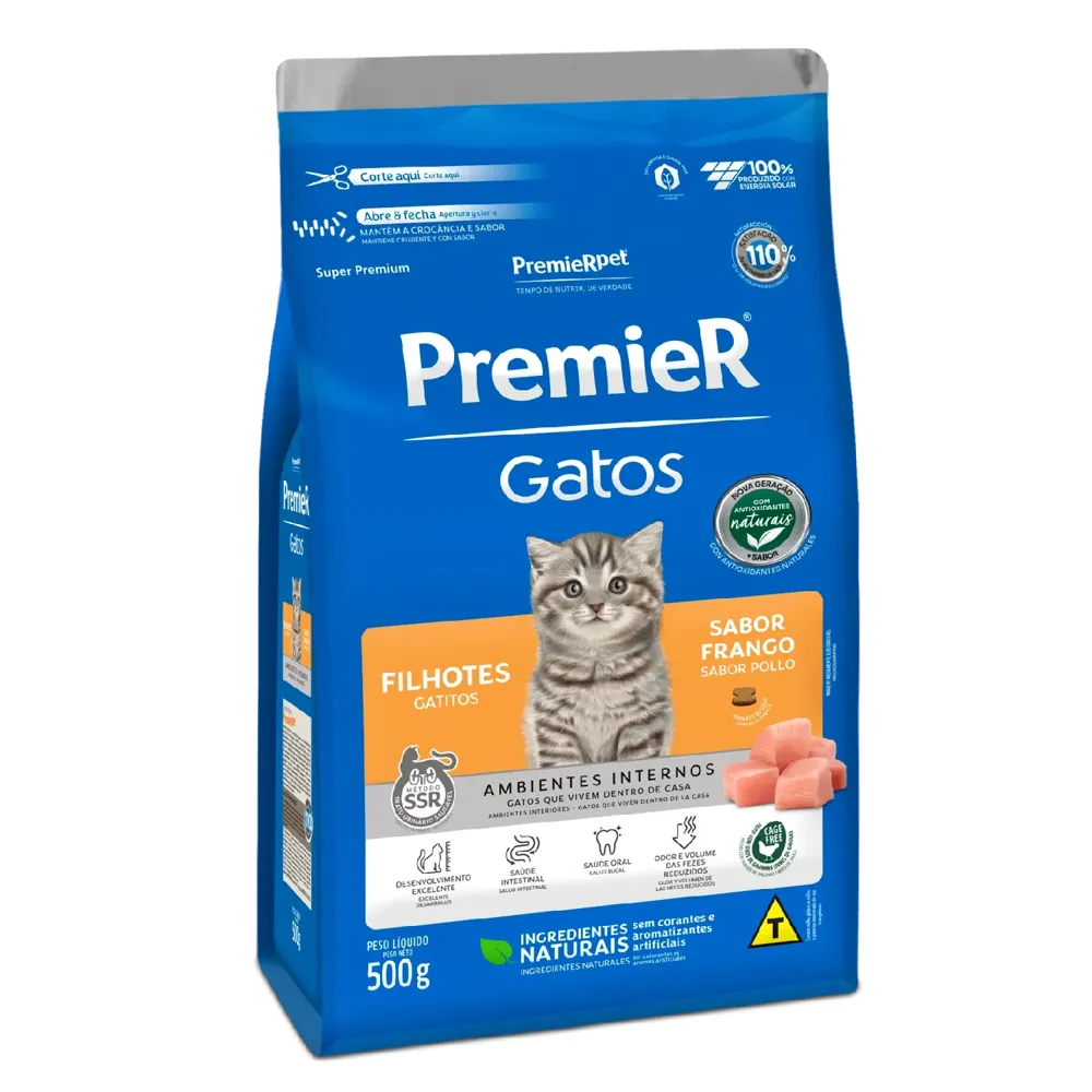 Ração Premier Ambientes Internos Gatos Filhotes Frango — foto 2