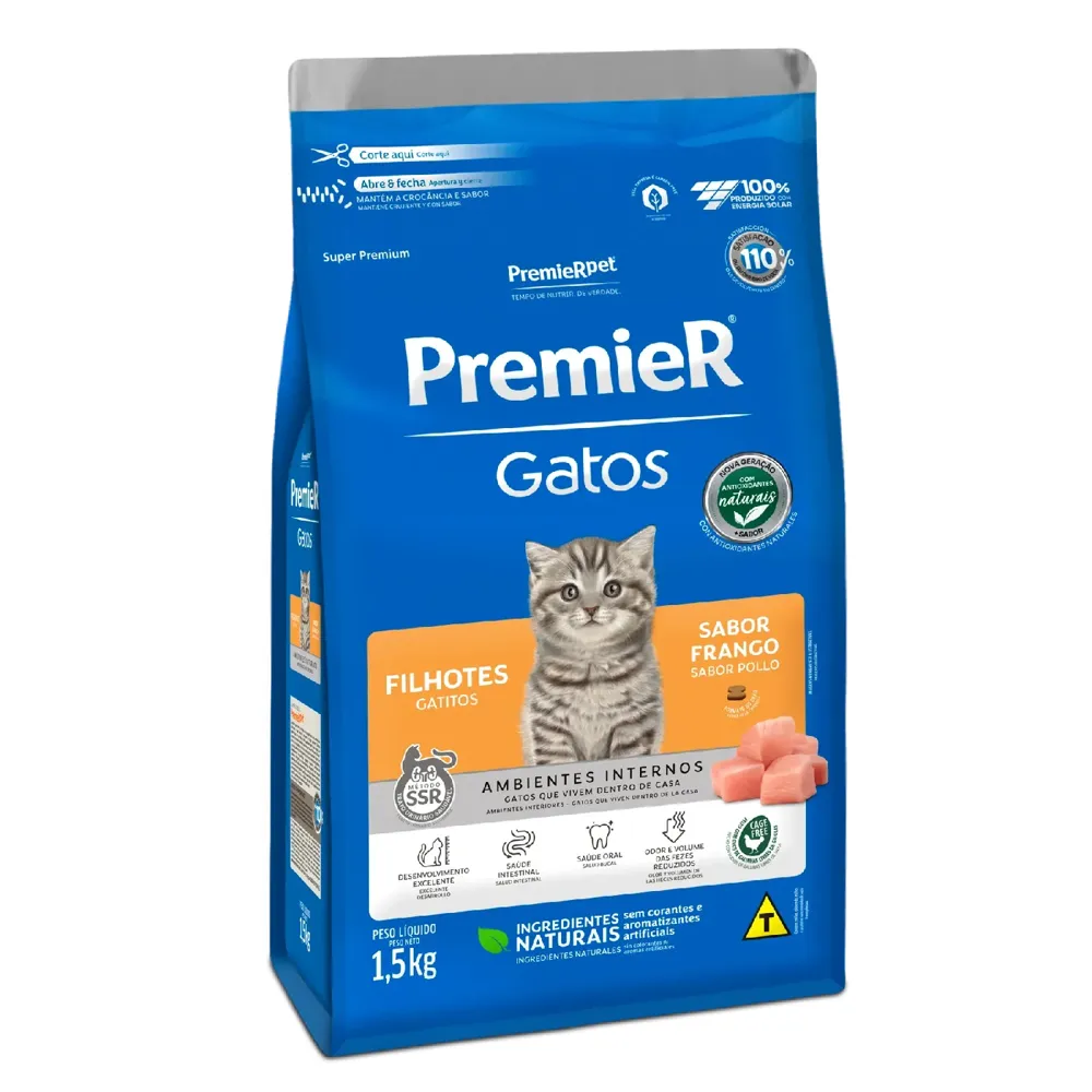 Ração Premier Ambientes Internos Gatos Filhotes Frango — foto 4