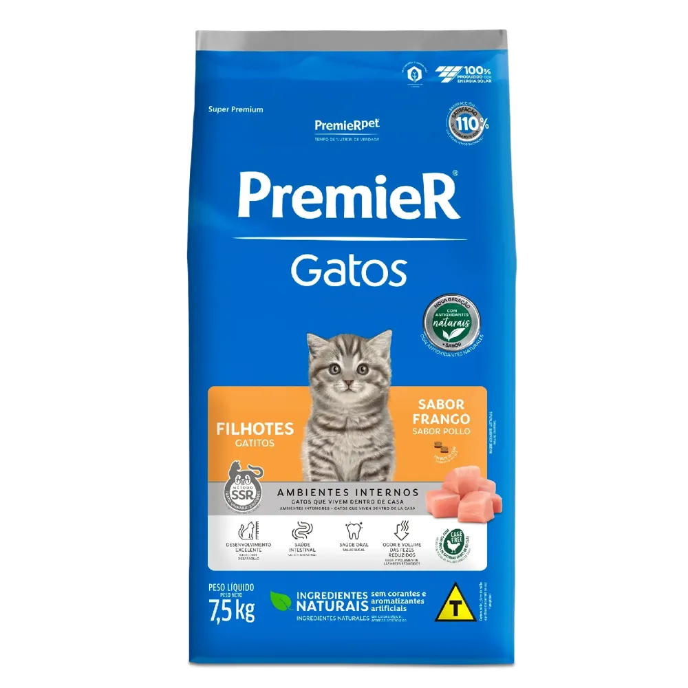 Ração Premier Ambientes Internos Gatos Filhotes Frango — foto 5