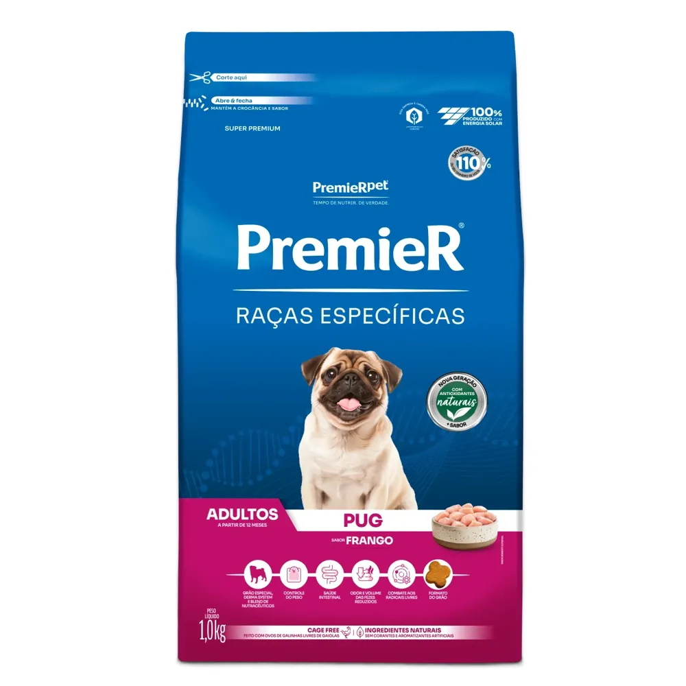 Ração Premier Raças Específicas Pug Adultos Frango