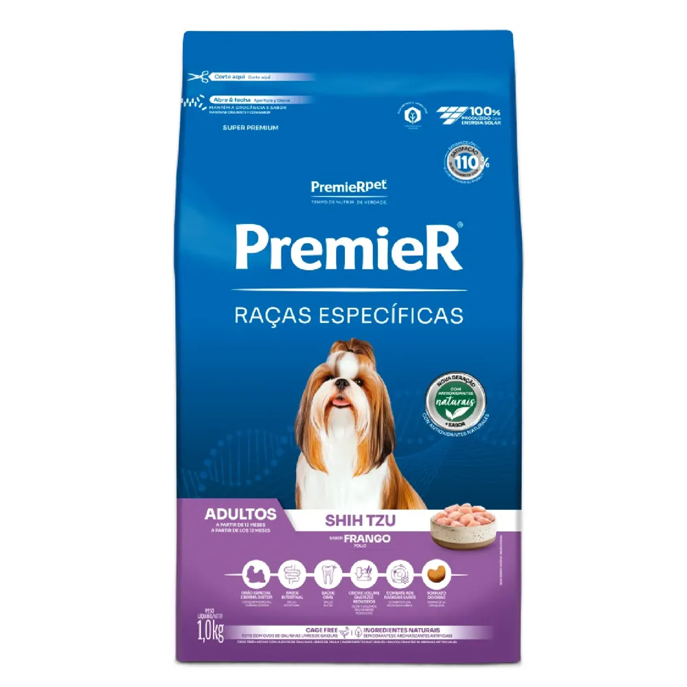 Ração Premier Raças Específicas Cães Adultos Shih Tzu Frango