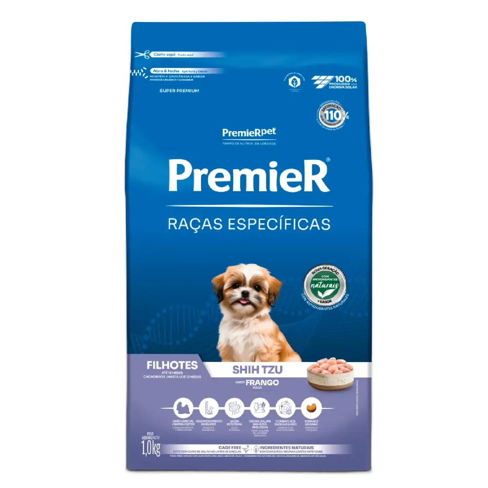 Ração Premier Raças Específicas Cães Filhotes Shih Tzu Frango