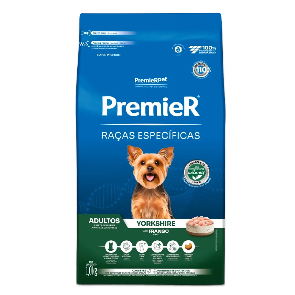 Ração Premier Raças Específicas Cães Adultos Yorkshire Frango