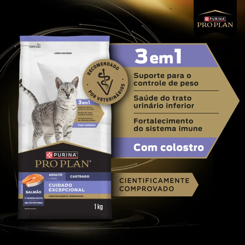 Ração Pro Plan Cuidado Excepcional Gatos Castrados Salmão — foto 5