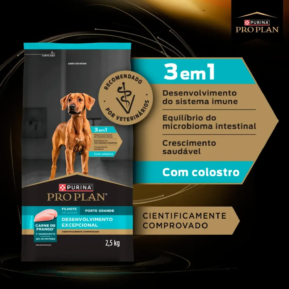 Ração Pro Plan Desenvolvimento Excepcional Cães Filhotes Grandes Frango — foto 5