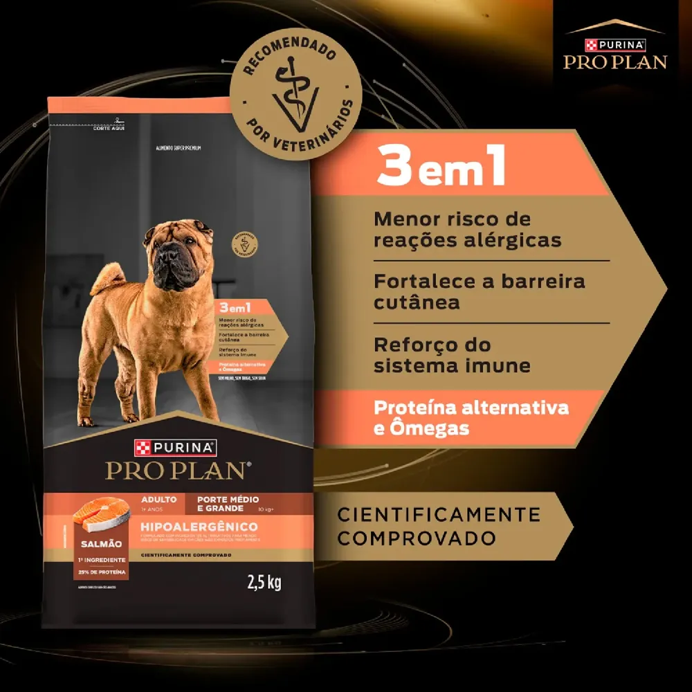 Ração Pro Plan Hipoalergênico Cães Adultos Médio e Grande Salmão — foto 4