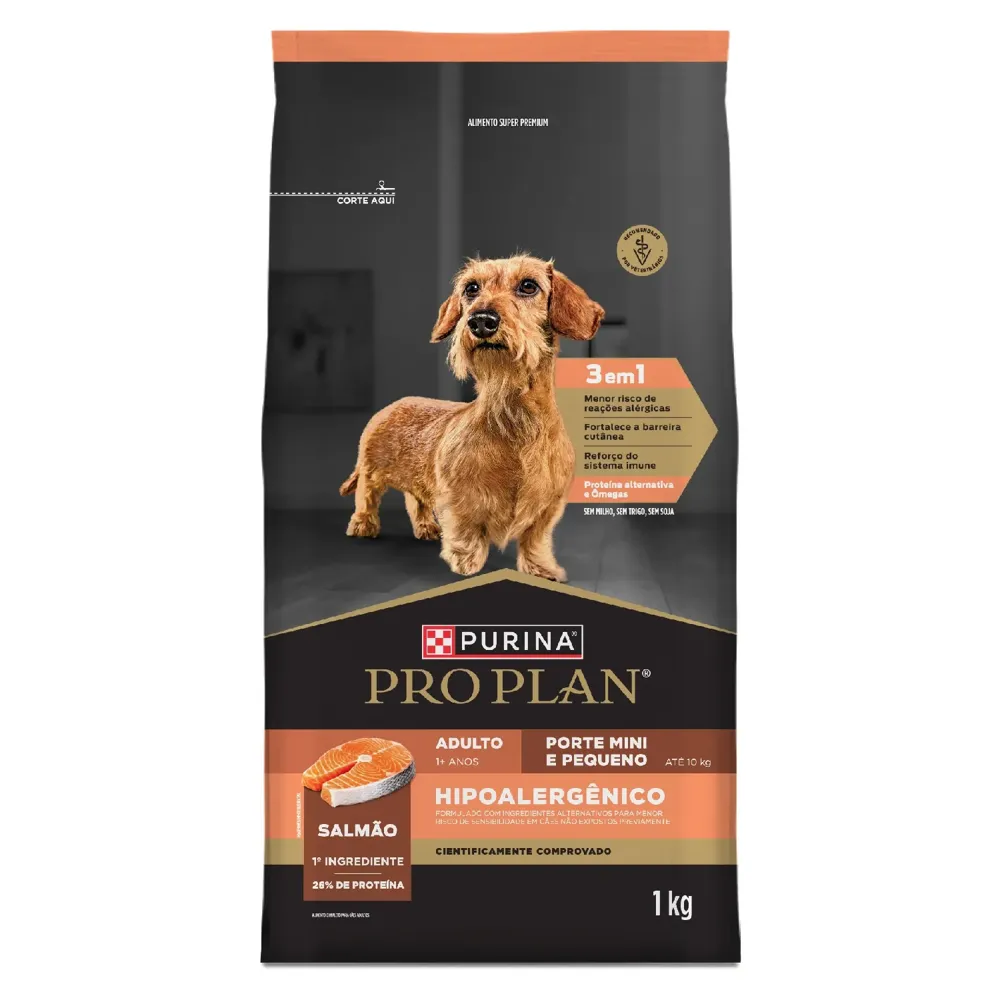 Ração Pro Plan Hipoalergênico Cães Adultos Mini e Pequeno Salmão