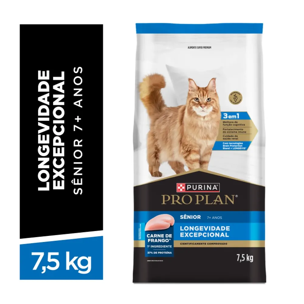Ração Pro Plan Longevidade Excepcional Gatos Sênior 7+ Frango — foto 3