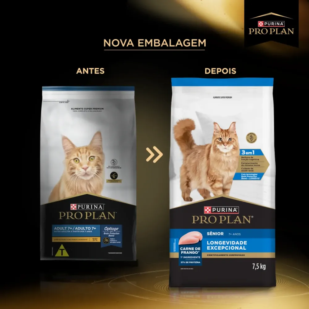 Ração Pro Plan Longevidade Excepcional Gatos Sênior 7+ Frango — foto 4
